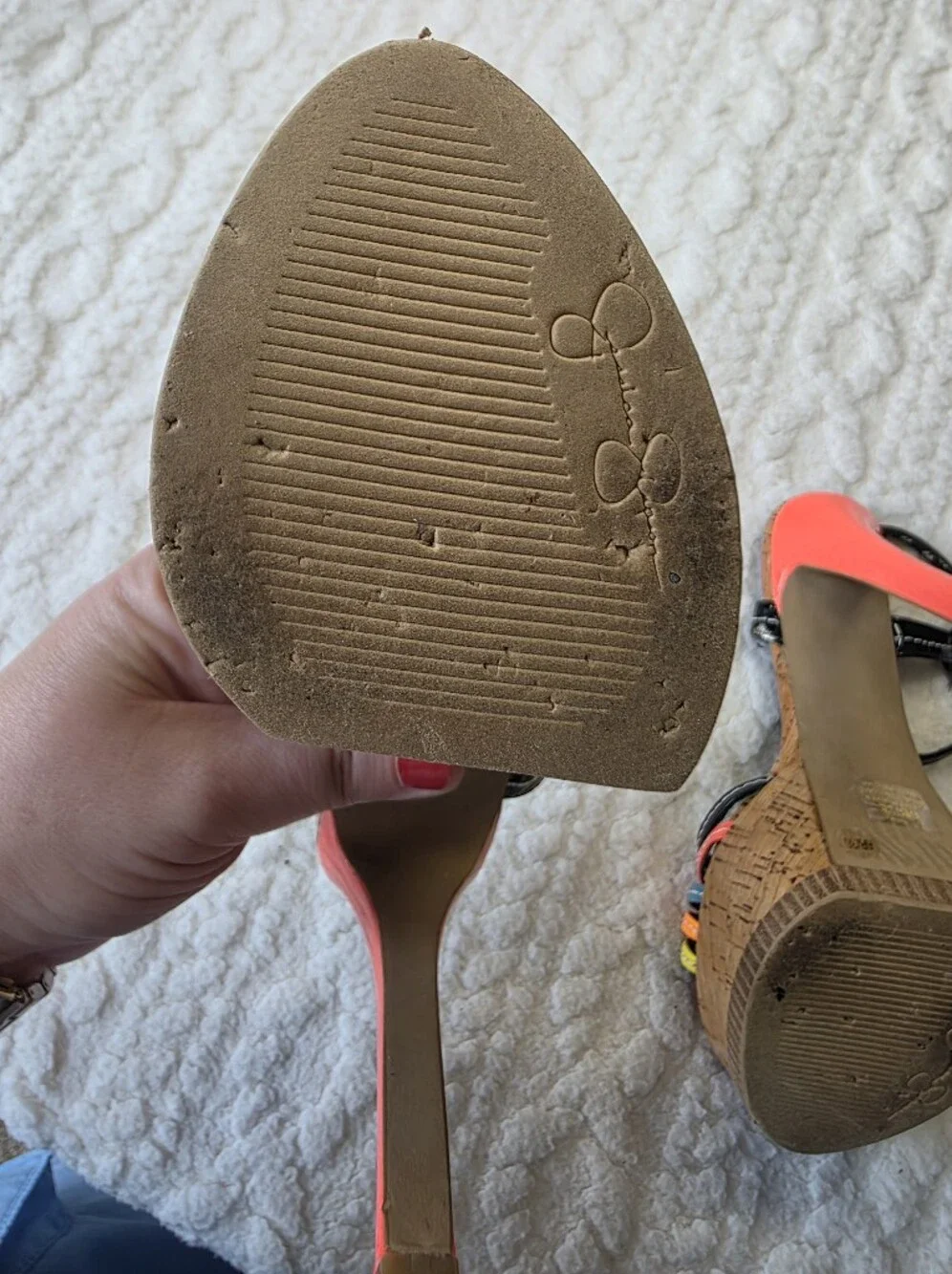 Jessica Simpson Rainbow Cork Platform Heels Size 6